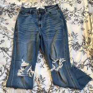 Hollister Blue Distressed Boyfriend Jeans